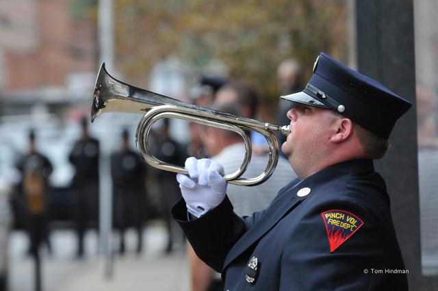 FF Mike Hammack playing Taps @ funeral for KCSD Cpl. Eplin