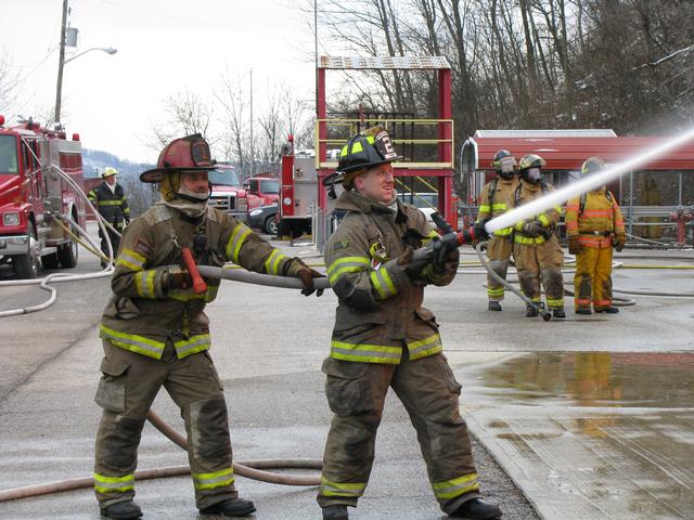 Assistant Instructors C. Shafer & T. Mitchell cool an exposure