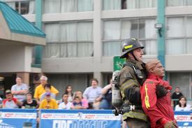 Lt. Phil Shaffer Pulling &quot;Rescue Randy&quot; @ The Firefighter Combat Challenge Trials