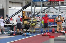 FF Tim Shaffer Ready to Run the Stairs @ The Firefighter Combat Challenge Trials